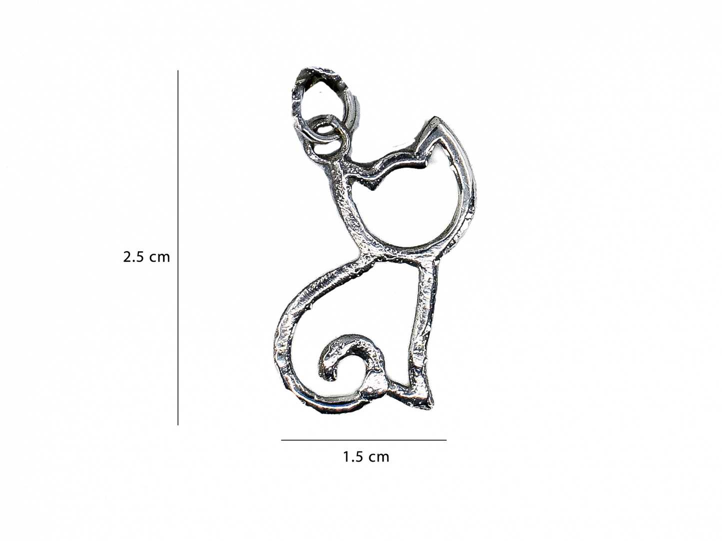 Kedi - El Yapımı 925 Ayar Gümüş Kolye