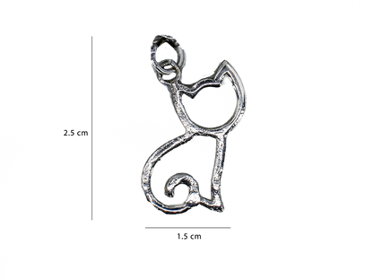 Kedi - El Yapımı 925 Ayar Gümüş Kolye