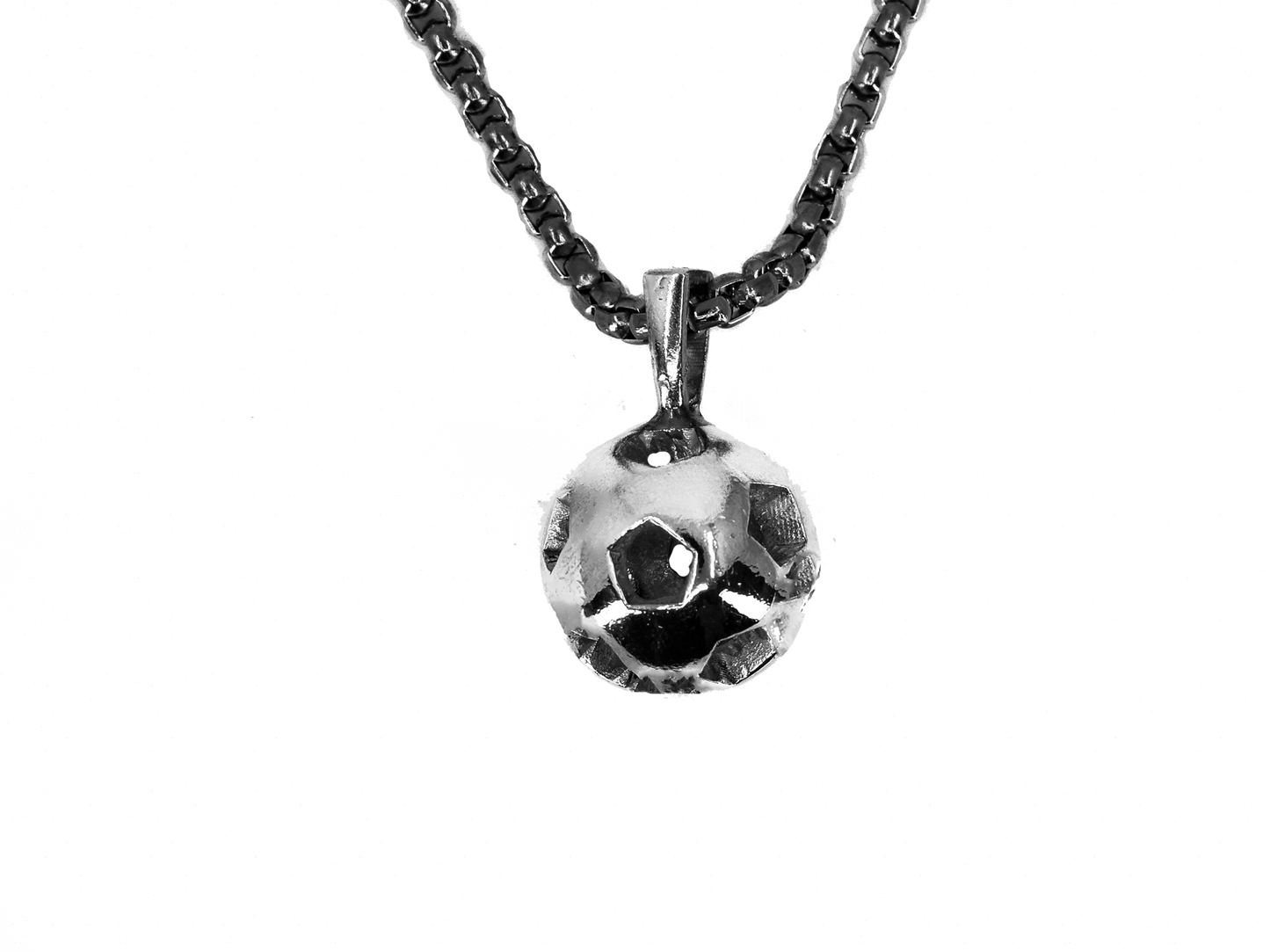 Football Ball - Handmade 925 Sterling Silver Necklace