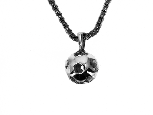 Football Ball - Handmade 925 Sterling Silver Necklace