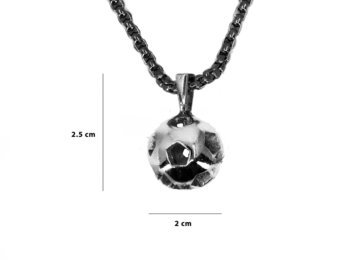 Football Ball - Handmade 925 Sterling Silver Necklace