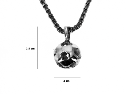 Football Ball - Handmade 925 Sterling Silver Necklace