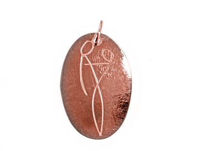Sevgili - Madalyon - El Yapımı 925 Ayar Gümüş Kolye