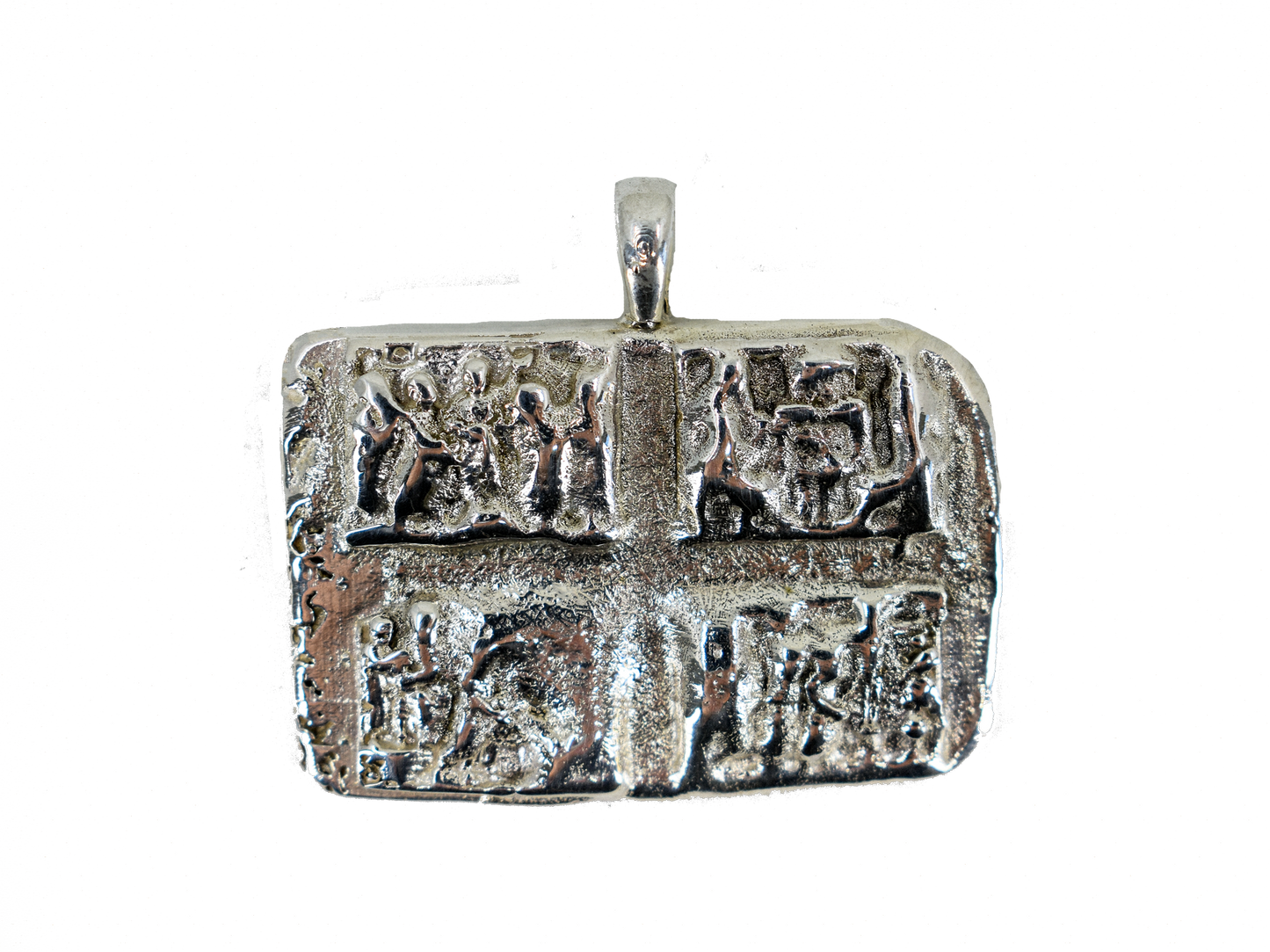 Kabartma - Tarihi Eserler - El Yapımı 925 Ayar Gümüş Kolye
