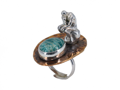 The Thinker - Historic Artifacts - Handmade Aventurine Silver Ring