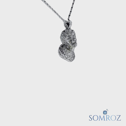 Bust of Marsyas - Historic Artifacts - Handmade 925 Sterling Silver Necklace