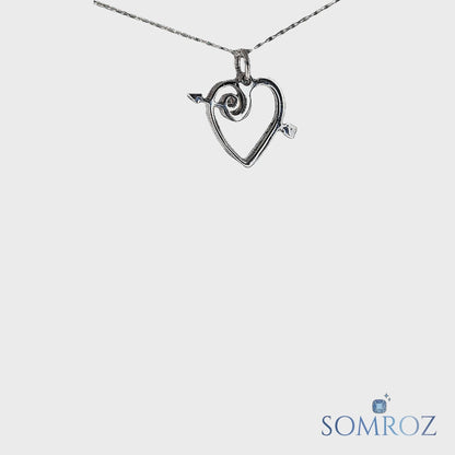 Kalp - El Yapımı 925 Ayar Gümüş Kolye | Özel Sevgi Temalı Tasarım