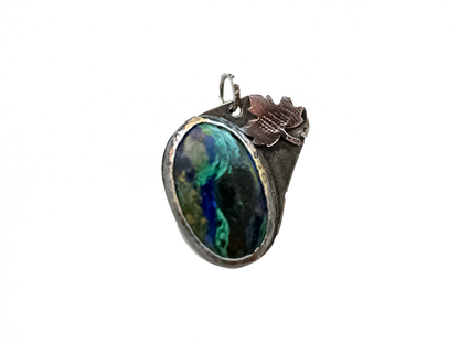 Azurite - Handmade 925 Sterling Silver Copper Metal Necklace