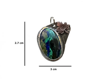 Azurite - Handmade 925 Sterling Silver Copper Metal Necklace