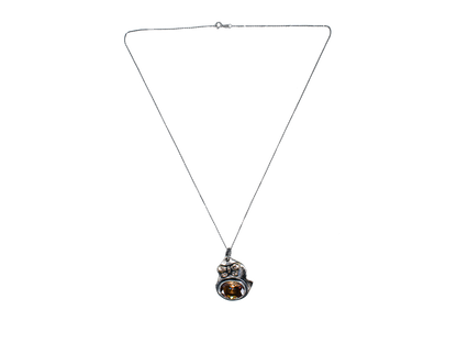 Zircon - Handmade 925 Sterling Silver Bronze Necklace