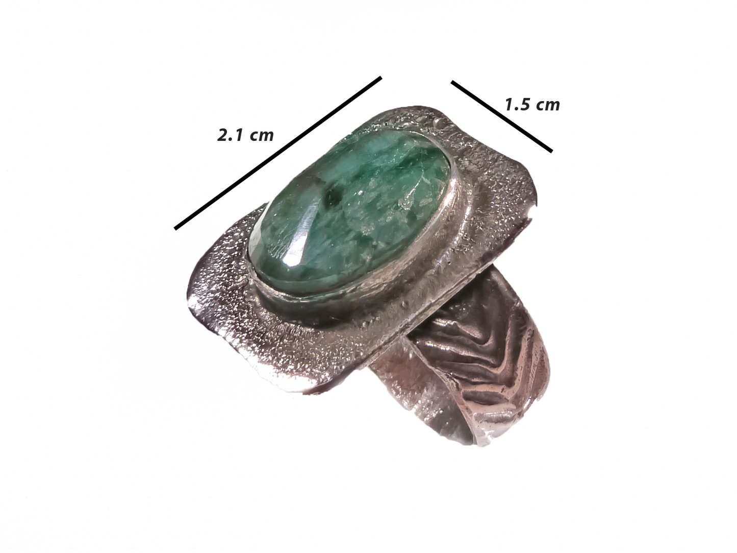 Emerald - Handmade 925 Sterling Silver Copper Ring