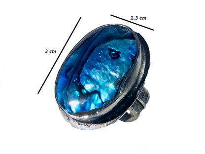 Mavi Sedef - El Yapımı 925 Ayar Gümüş Yüzük