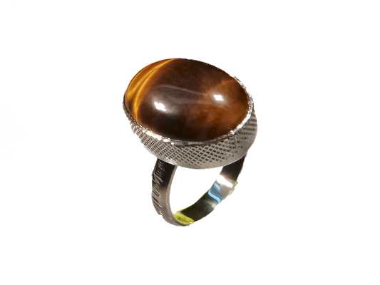 Tiger Eye - Handmade 925 Sterling Silver Ring