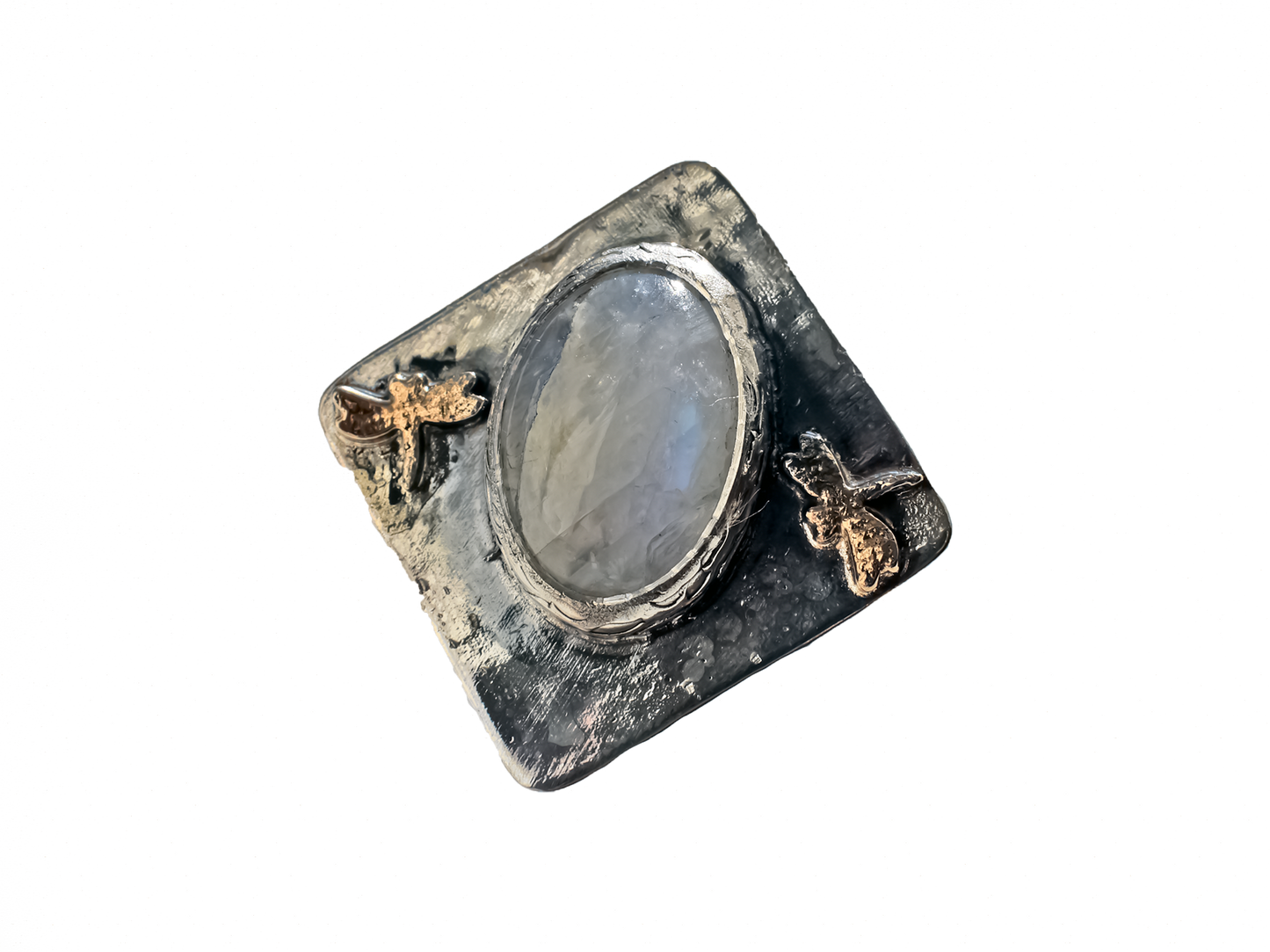 Moonstone - Handmade 925 Sterling Silver Bronze Metal Ring