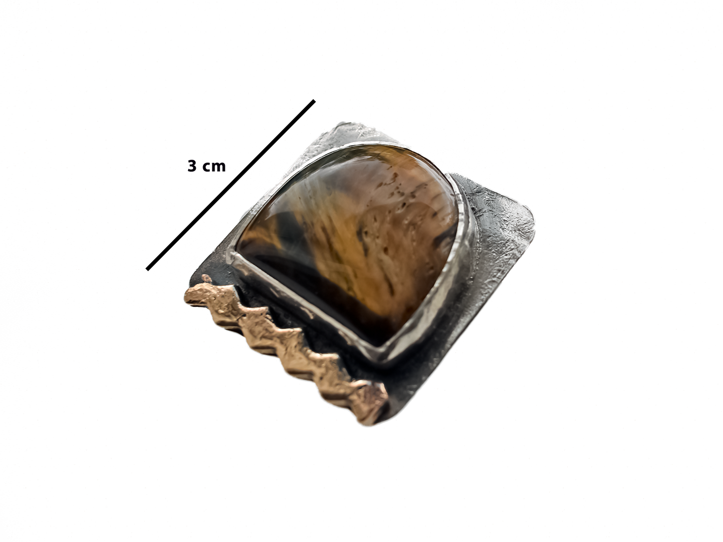 Tiger Eye - Handmade 925 Sterling Silver Bronze Ring