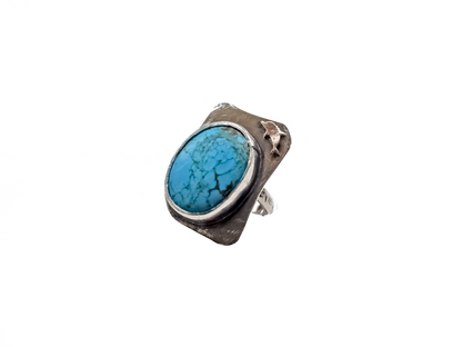 Turquoise - Handmade 925 Sterling Silver Bronze Metal Ring