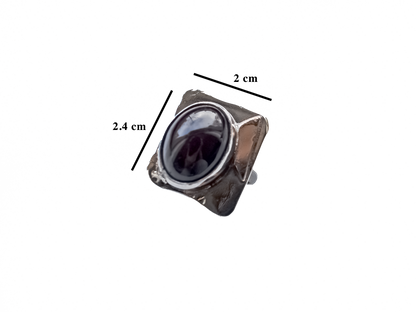 Star Garnet - Handmade 925 Sterling Silver Bronze Metal Ring