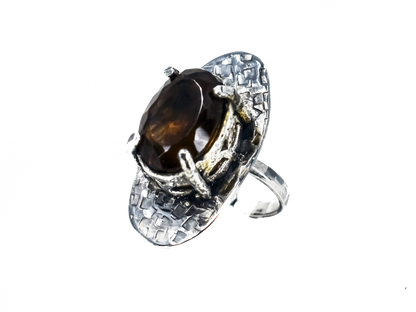 Smoky Quartz - Handmade Silver Ring