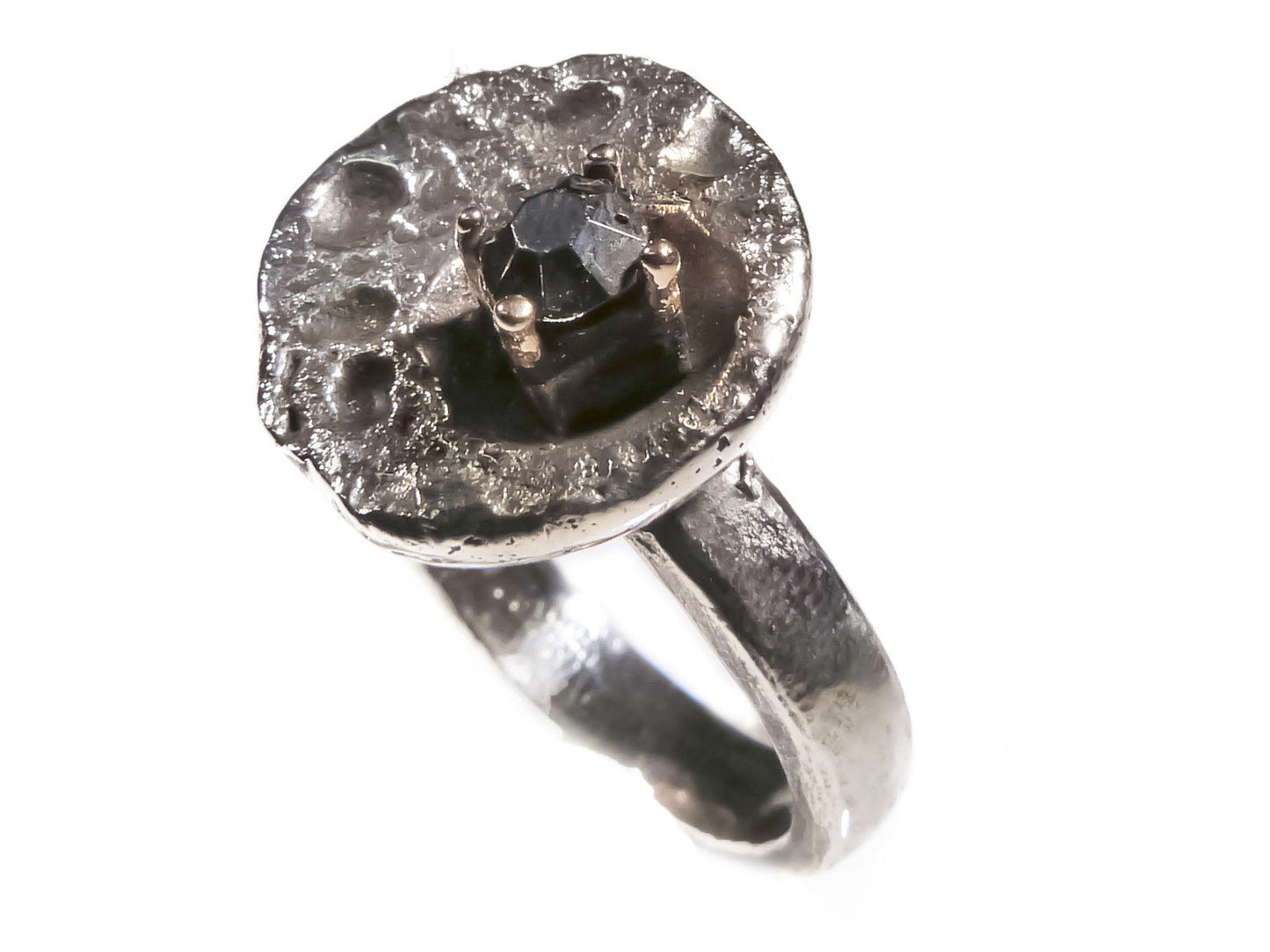 Hematite - Handmade 925 Sterling Silver Bronze Ring